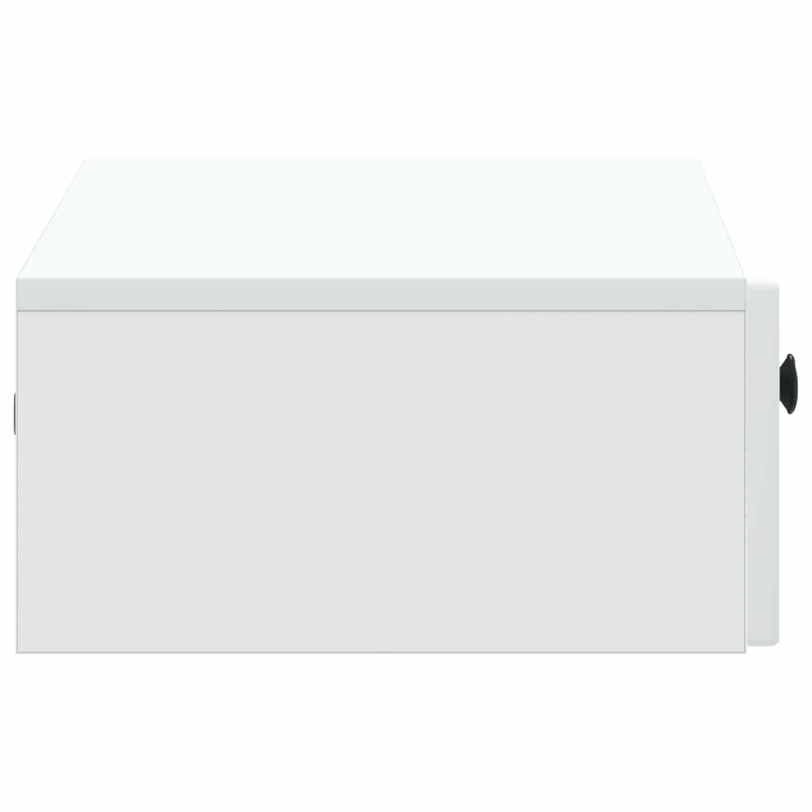 Tavolino da parete bianco in legno 59 x 34,5 x 17 cm con cassetto, spazio e ripiano per soggiorno, ufficio, corridoio, credenza versatile salvaspazio e organizer
