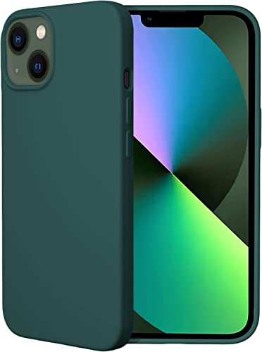Image of DIZORO Compatible with iPhone 13 Case, Liquid Silicone Case, Full Body Protective Cover, Shockproof, Slim Phone Case, Anti-Scratch Soft Microfiber Lining, (6.1 inch Forest Green)