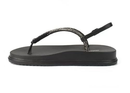 Sandália Feminina Dakota Flatform Papete Strass Preto 37