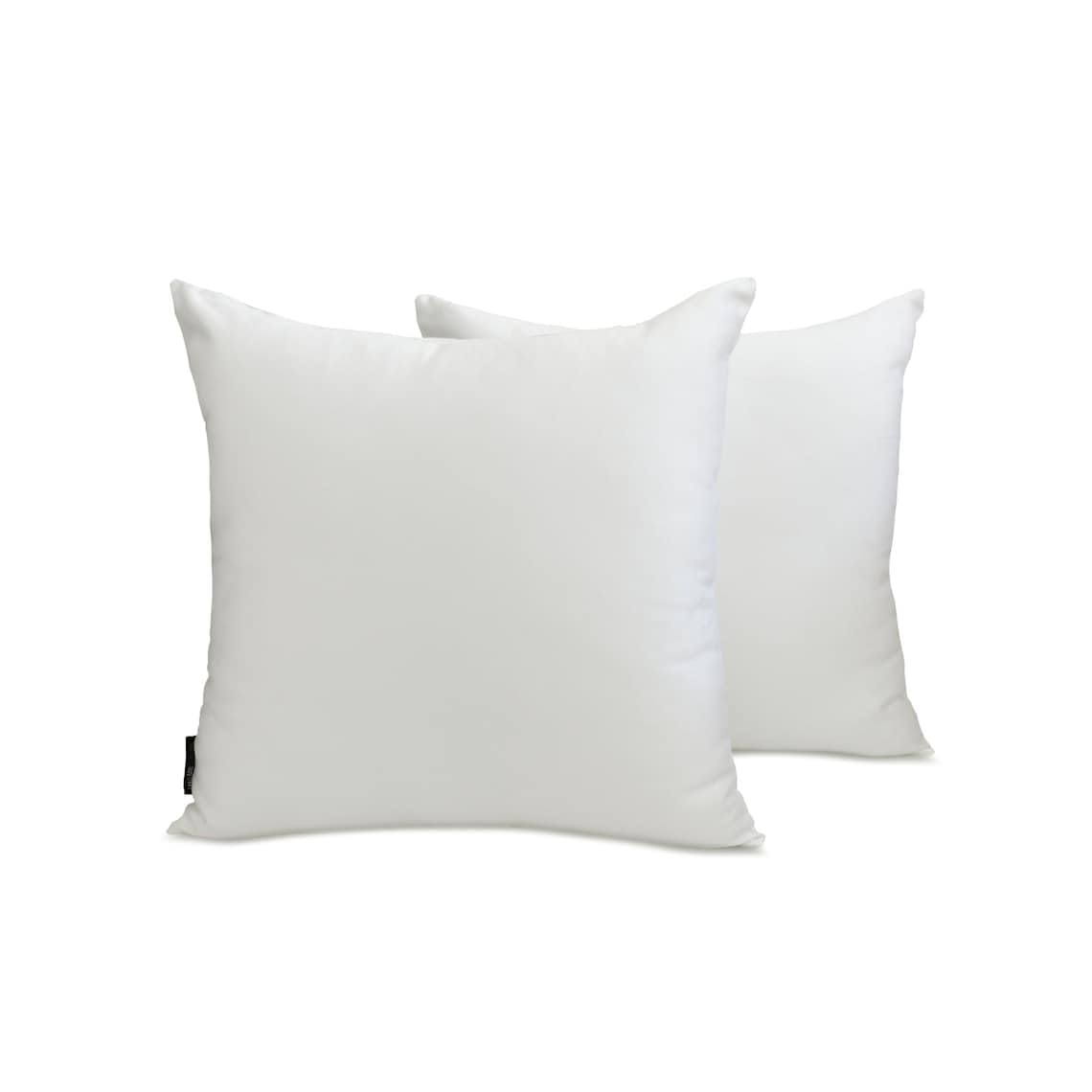 Fabric Mart Direct Fundas de cojín Decorativas, Color Blanco Roto, Paquete de 2, 40 x 40 cm (16 x 16 Pulgadas), de satén Liso para sofá, Modernas y Lisas, de satén Flameado Blanco Roto.