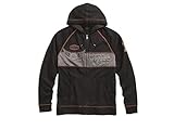 harley sweatjacke damen Kapuze mit Kordel Harley-Davidson Sweatjacke Iron Block Hoodie, schw/grau/orange, M