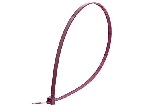 Nylon Cable Zip Ties [Pack de 100] – 14.6 in, 50lb, Burgundy, Plenum Rated Heavy Duty Zip Ties | Organizador de Cables miniatura 4