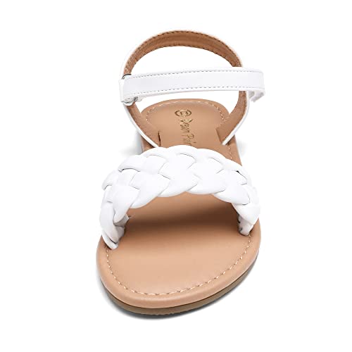 Image of DREAM PAIRS Girls Sandals Classic Open Toe Braided Flat Sandals Summer Dress Shoes