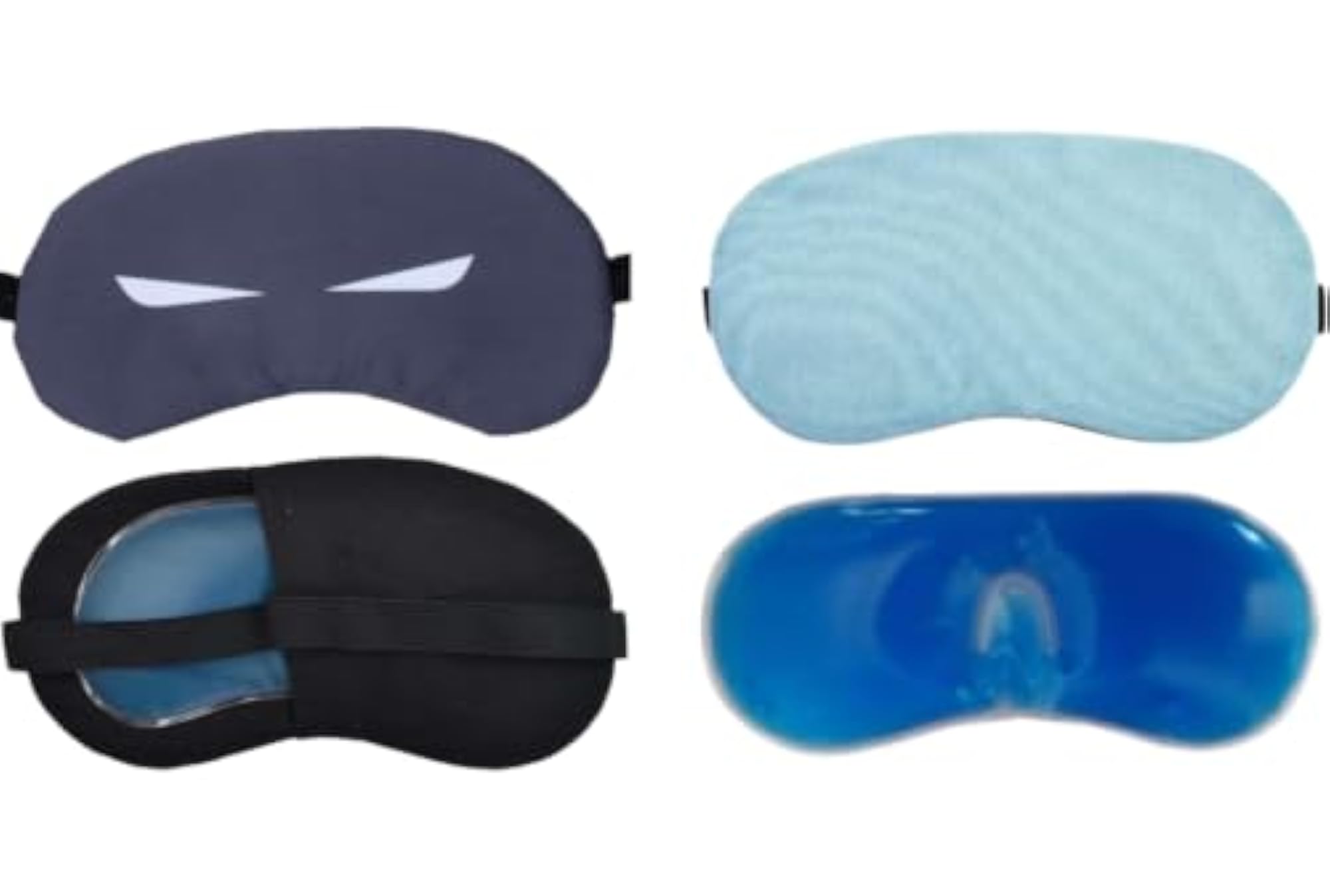 Cooling Gel Eye Mask for Sleeping - Classic Black Minimal Design