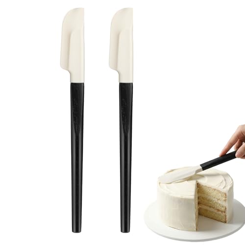 2 Pcs Baking Spatulas, Heat Resistant Baking Spatula Nonstick BPA-Free Rubber Spatula Set for Cooking Mixing Scraping, Dishwasher Safe