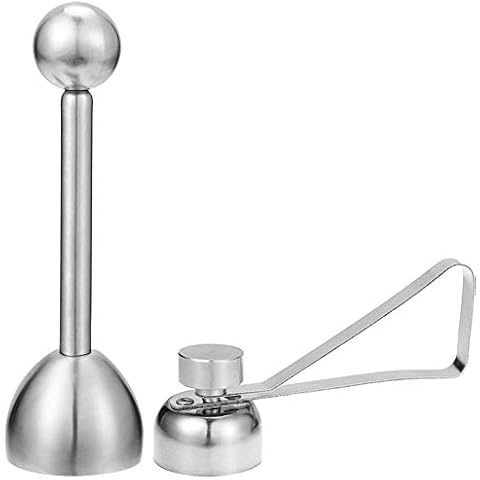 FANTESI 2 Pcs Egg Topper Eggshell Cutter Stainless Steel Egg Cracker Opener Remover for Hard Soft Boiled Eggs Cover