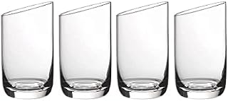 Villeroy & Boch New Moon Set, 4 Pieces, Elegant, Modern Sloping White Wine, Crystal Glass, Transparent, Dishwasher Safe