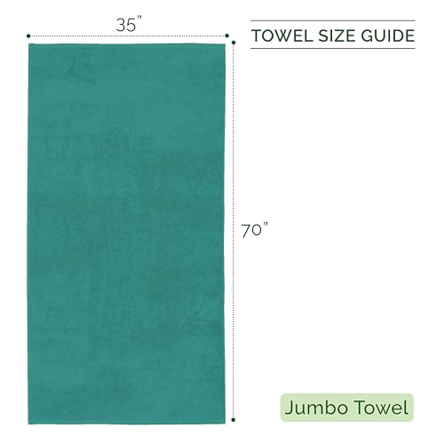 Image of Elegant Comfort Three Line Popcorn Towel Set for Bathroom 35 x 70 inches, Premium Hotel Quality 1-Pack Jumbo Towels, 100% Turkish Cotton, Soft and Durable, Quick Dry and Highly Absorbent, Teal Blue