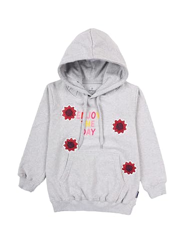 Image of KiddoPanti Unisex Solid Pullover Hooded Fleece Sweatshrit | Cotton Poly Fleece Fabric | Waist Length, Full Sleeve Hoodie | 2 Kangaroo Pockets | Winter Wear for Boys & Girls