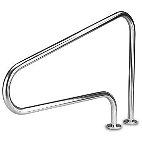 Baranda para piscina de acero inoxidable de 3 curvas miniatura 1