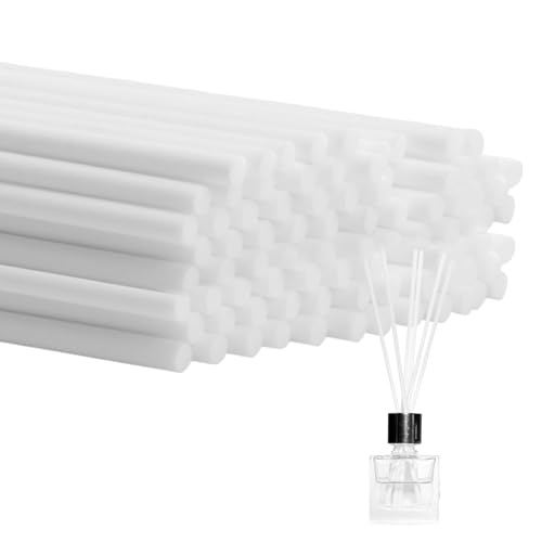 50Pcs White Reed Diffuser Sticks 30cm x 4mm Thick Diffuser Reeds Sticks Extra Long Reeds for Diffusers Aroma Essential Oil Diffuser Replacement Refill Sticks for Bedroom Fragrance Aromatherapy (White)