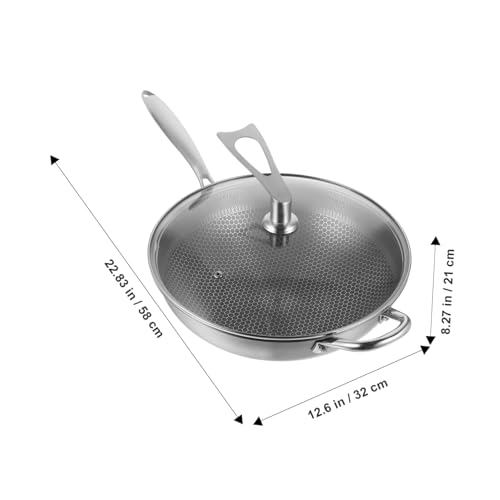 Wok de acero inoxidable con tapa y superficie antiadherente miniatura 2