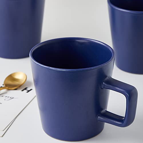 Image of Stone Lain Cleo Stoneware 16-Piece Modern Dinnerware Set, Plates and Bowls, Blue, Service for 4, Microwave & Dishwasher Safe