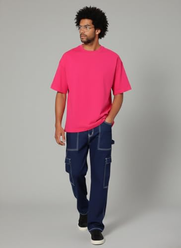 Image of Besick Oversized Plain Cotton Drop Shoulder Baggy fit Tshirt for Men