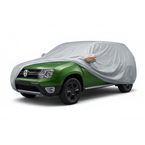 Image of myTVS 100% Waterproof Car Body Cover for Renault Duster (2025+) - Custom-Fit, Double-Layer, UV & Dust Proof, Mirror Pockets & Elastic Clip Lock (CSK 9)
