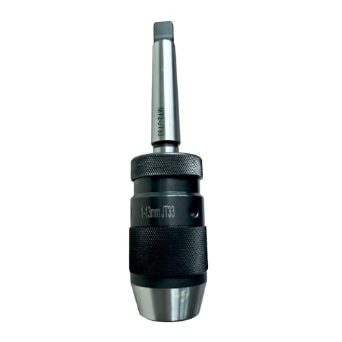 Keyless Drill Chuck MT2 Morse Taper Mount, 1/32"-1/2" (1mm-13mm) for Portable Drills, Bench Drills, Milling Machines, Lathes, Etc.