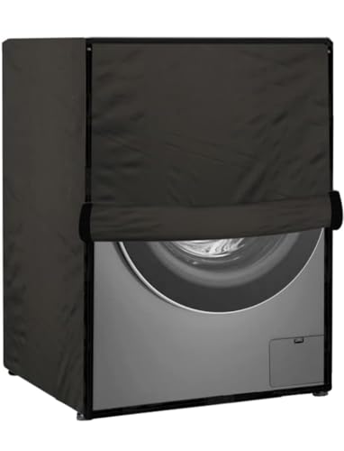 Image of Waterproof & Dustproof Top Front Load Washing Machine Cover for 6 kg 6.5 kg 7kg & 7.5 kg Compatible for IFB LG Samsung Whirlpool Bosch Haier | Siemensfor with Pipe Holes (Coffee)