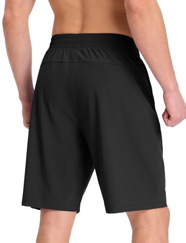 baleaf Men's Athletic Running Shorts 9" Quick Dry Workout Shorts Lightweight Sports Gym Shorts with Zipper Pockets2