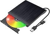 Externer DVD-Brenner, Externes DVD Laufwerk, Externes CD DVD Laufwerk USB 3.0 Typ-C, Externes CD-Laufwerk, Extern Tragbar CD-Rom Drive, USB 3.0 & Type-C, Geeignet für Laptop, MacBook, PC und Mac
