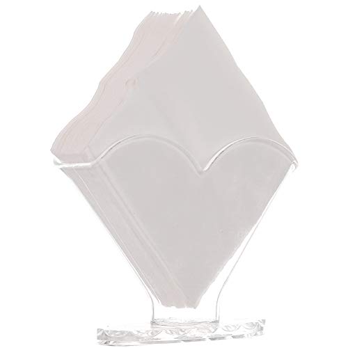 Sooyee Deluxe Clear Acrylic Decorative Square Cocktail Napkin Holder Stand Desktop,Modern Kitchen Napkin Rack