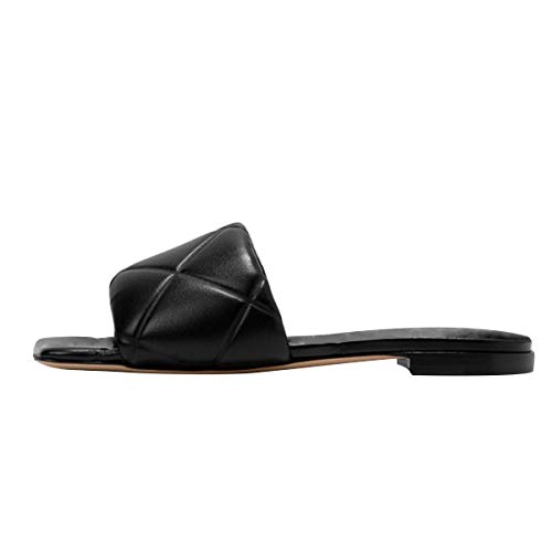 FSJ Women Fashion Open Square Toe Slide Sandals Slip on Slipper Flats Office Date Ladies Shoes3