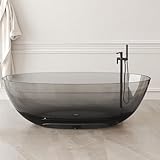 Stone Resin Freestanding Bathtub 71", Elegant Oval Shape...