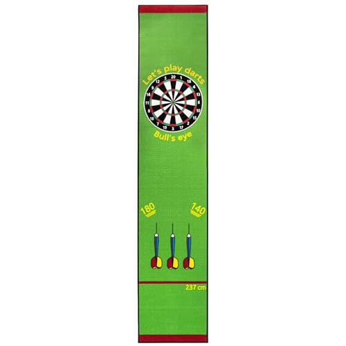 Kingpower Dart Teppich Matte Steeldart Dartpfeile Dartboard Zubehör Dartteppich Oche Darts Abwurflinie Schutz Gummi Boden Dartscheibe Target 290 x 60 cm