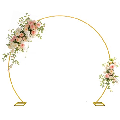 Fiita Suporte redondo dourado para cenário de 2 m, moldura de arco de balões, arco grande de metal para casamento, aniversário, festa de aniversário, cerimónia dos namorados, decoração de