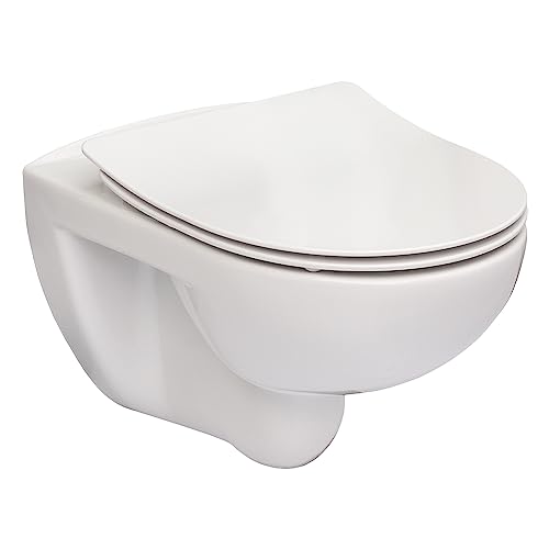 ROCA Pack cuvette WC suspendue Victoria avec abattant double slim frein de chute Silencio