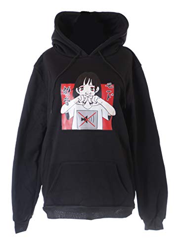 TS-237-1 - Felpa con cappuccio, motivo: manga Girl Sei Still Silise Pastel Goth Harajuku Kawaii
