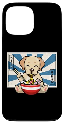 Cute Japanese Kawaii Ramen Noodles Yellow Labrador Retriever �X�}�z�P�[�X iPhone 13 Pro Max �p