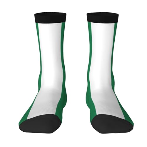 Chaussettes motif drapeau du Nigeria pour homme et femme, douces, respirantes, flexibles et confortables avec un design élégant, meilleur cadeau, 2 Noir-1, Taille unique