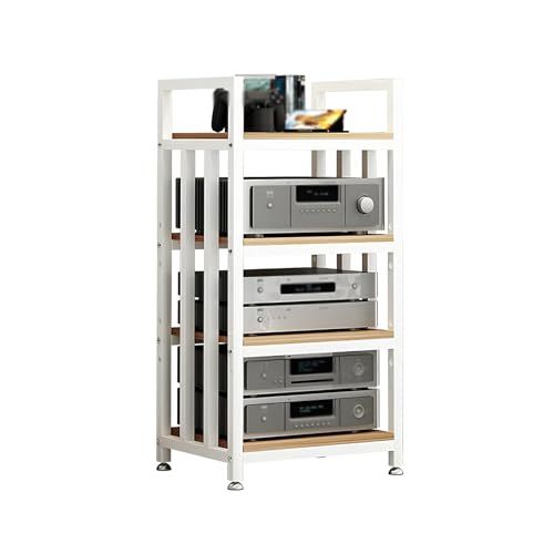 Armoire de rack audio blanc petit support multimédia pour récepteur et équipement électronique