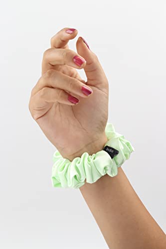 Image of Premium Satin Scrunchies for Women | Hair Bands, Ponytail Holders & Rubber Bands | Fluffy, No-Damage Hair Ties | Girls Hair Accessories | Medium Size | Pack of 9