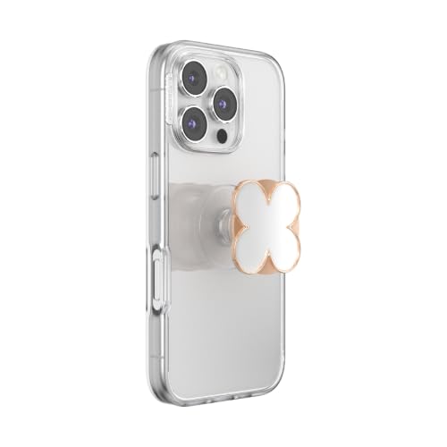 Image of PopSockets PopTop, Adhesive Phone Grip with Swappable Top, Enamel - Clover Rose Gold