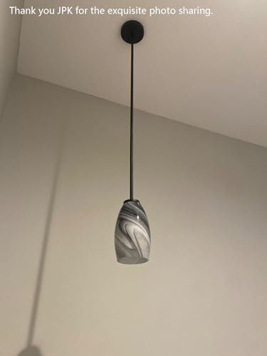Image of 3 Pack 4.65 Inch Hand Blow Art Grey Glass Lamp Shade Pendant Ceiling Chandelier Wall Sconce Light Replacement Oval Glass Shade Fixture