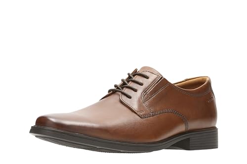 Clarks Collection Men's Tilden Plain Oxford, Dark Tan Leather, 11 M US