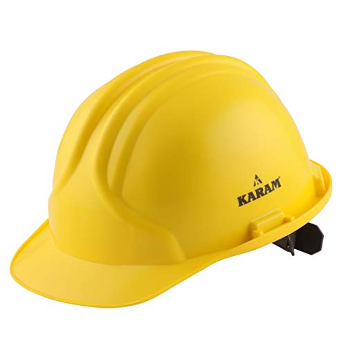 KARAM PN561 Safety Helmet for Men Industrial & Construction Helmet | Sider Adjustment Type with Adjustable Chin Strap | Work Helmet with Side Slot for Attachment |EN Certified | Yellow (B07YYHS7PJ) Amazon Price History, Amazon Price Tracker