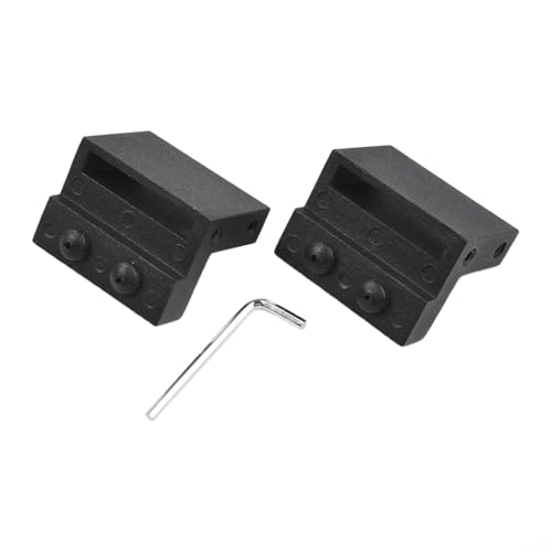 Jotekonoby - Jotekonoby Butée de porte coulissante pour rails métalliques | Butée de rail de porte réglable avec clé | Bloc de roue en alliage noir et boudin de porte | Guide au sol