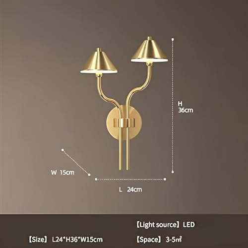 Image of FILLISKA Luxurious LED Wall Lamp for Home with Adjustable Colour Changing Function (Luxurious DoubleGold-456)(1 Year Warranty)