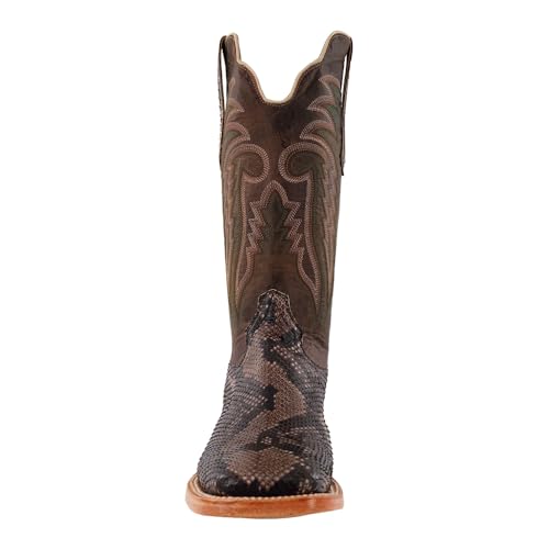 R. Watson Men's Rustic Python Belly Wide Square Toe Cowboy Boot3
