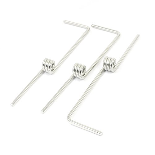 Aexit 3pcs 150mm Electrical equipment Long 40mm Width 4mm Dia Metal Silver Tone Pre-Bent Wire Retract Struts