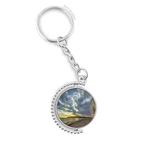 Llavero de cielo y nubes con anillo rotativo y cadena de ciencia natural