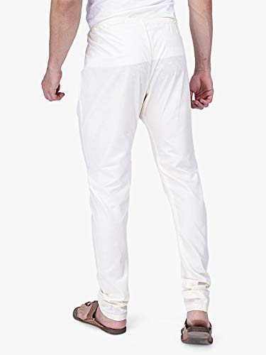 Image of Rajubhai Hargovindas Cream Cotton Silk Men's Chudidar