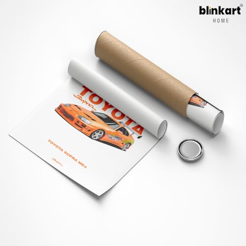 Image of BLINKART Toyota Supra MK4 (Fast & Furious)Car Posters Sticker Gift Items for Boys Room Wall Decor || Comes with Double-Sided Tape|| Decoration Bedroom Living Room Office Studio Decor | 12x18 In (A3) - CAR-300