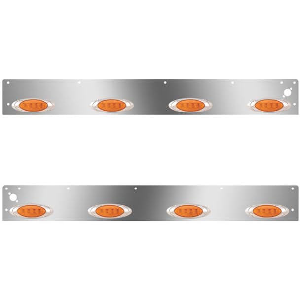 Technical Precision Replacement for Kenworth T800 SF Year 2014 SS Cab Panels with 8 P1 AmberAmber LEDs Dual Step Light Holes