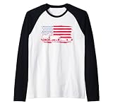 Animaux de la ferme - Drapeau américain - Fermier patriotique drôle Manche Raglan
