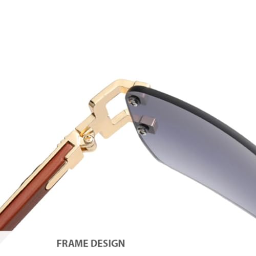 Vintage Luxury Rimless Diamond Sunglasses for Women Crystal Rhinestone Uv4004