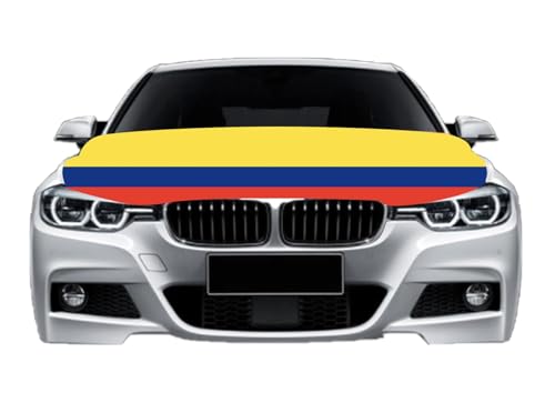 Image of Car Hood Cover Country Flag Hood Cover Durable Weatherproof Universal Fit Car Cover for All Seasons Protection Custom Fit for Cars Trucks SUVs (Colombia)