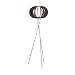Produktbild EGLO Stehlampe Stellato 3, 1 flammige Stehleuchte Vintage, Modern, Standleuchte aus Stahl, Holz und Glas, Wohnzimmerlampe in Nickel-Matt, Braun, Weiß, Lampe mit Tritt-Schalter, E27 Fassung